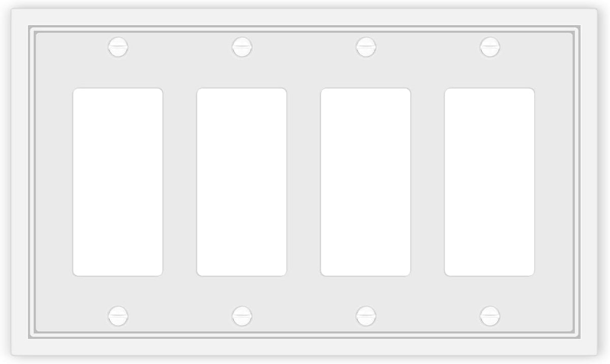 Light Switch Cover Plate White Classic Decorative Switch Plates Cover Bamboo Fiber Wall Plate Cover