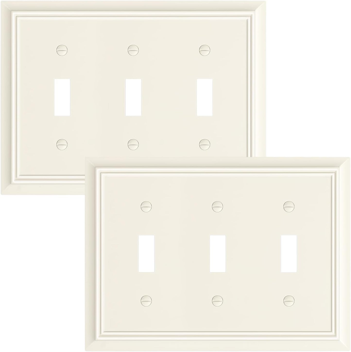 2-Pack Triple Toggle Light Switch Cover Plate, Durable Natural Bamboo Fiber Decorative Switch Plate