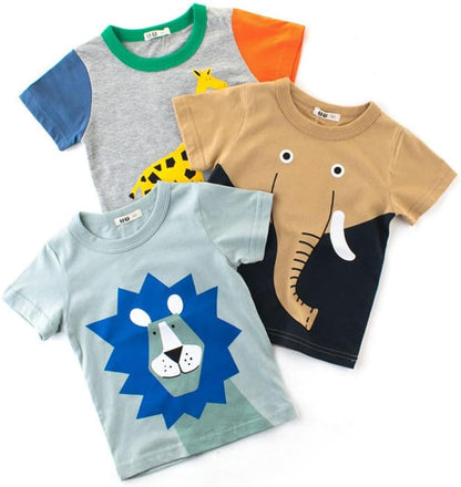 Boys' 4-Pack Excavator Short Sleeve Crewneck T-Shirts Top Tee Size 2-7 Years Toddler Boys' Value