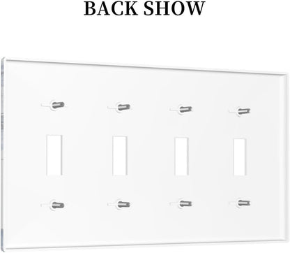 Light Switch Covers White Marble Navy Blue Line Fluid Quad Toggle Electrical Faceplate 4 Gang Wall