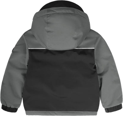 GEMYSE Toddler Boys Winter Coat Waterproof Ski Snow Jacket with Hood Thicken Warm Baby Jacket