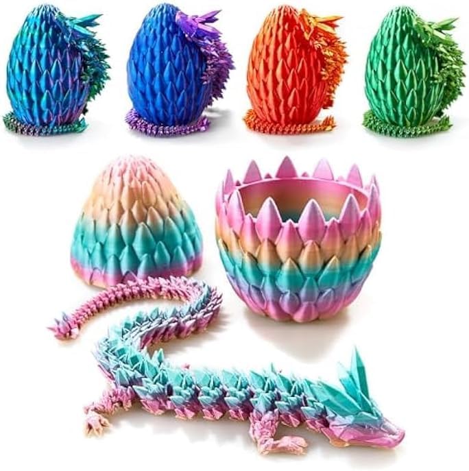 3D Printed Dragon Fidget Toys Dragon Egg 12inch Flexible Dragon Toy 3D Printed Dragon Egg with