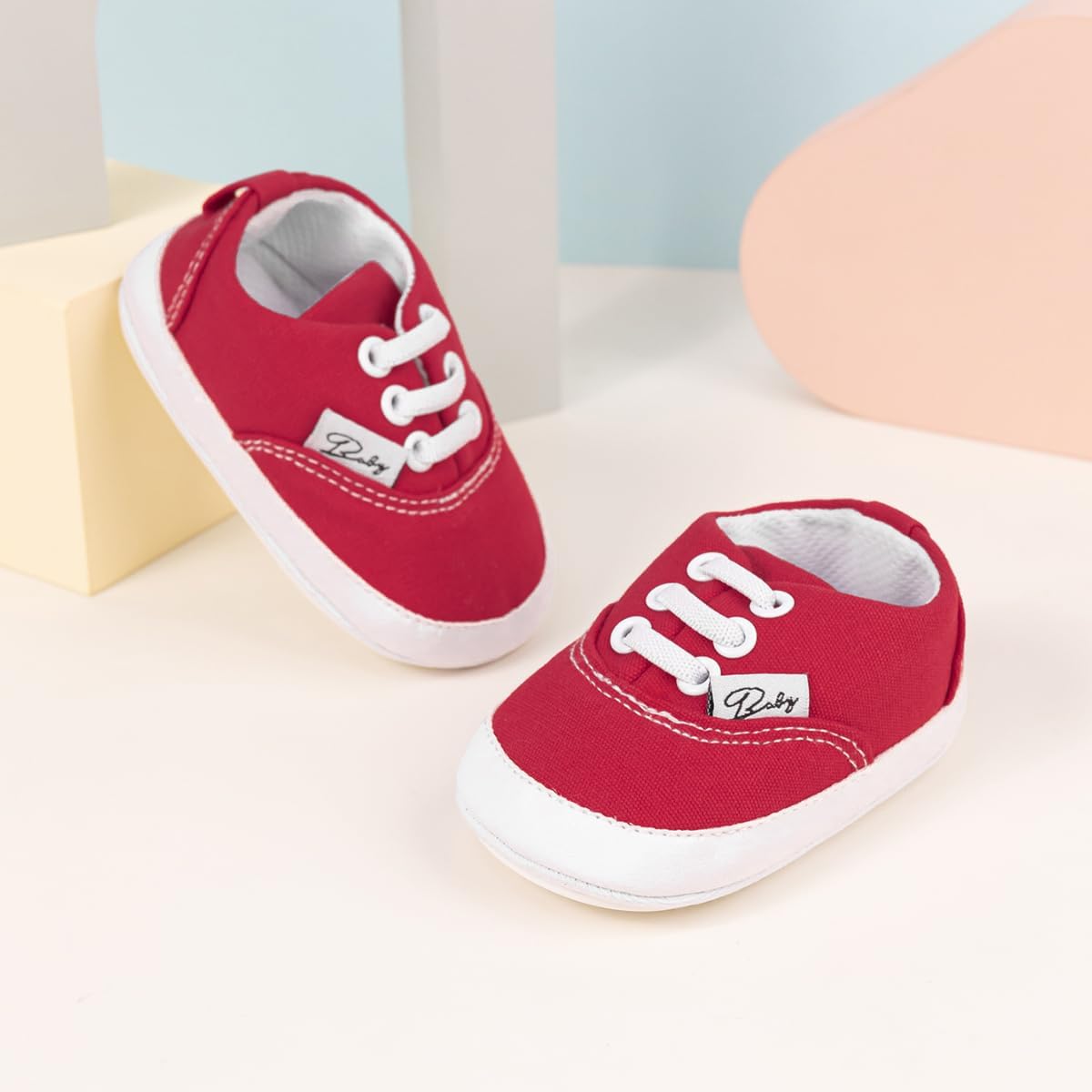Morbido Infant Baby Boys Girls Canvas Sneaker Toddler Slip On Anti Skid Newborn First Walkers Candy