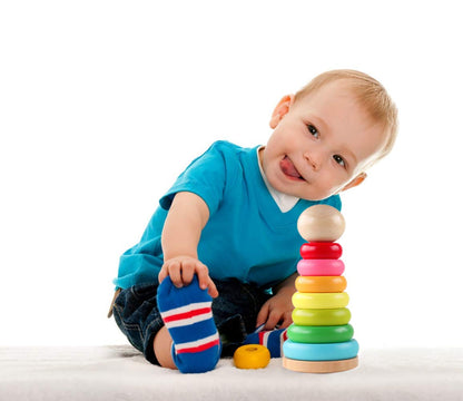GEMEM Stacking Rings Toy Wooden Rainbow Stacker