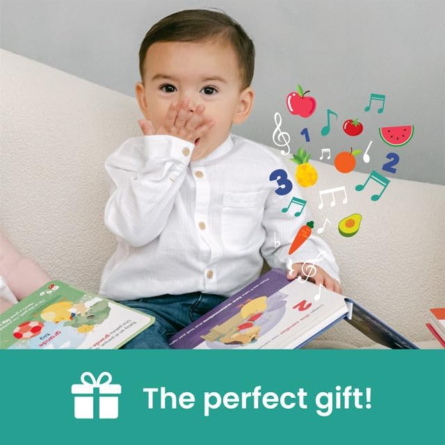 Binibi Spanish Musical Book - Counting at The Market | Bilingual Children's Book for Babies &