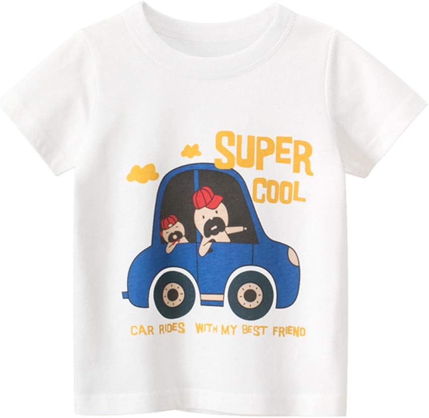 Boys' 4-Pack Excavator Short Sleeve Crewneck T-Shirts Top Tee Size 2-7 Years Toddler Boys' Value