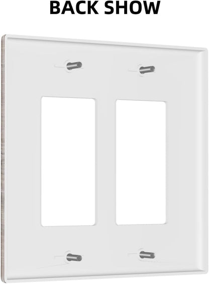 Decorative Outlet Covers Retro Wood Plank Vintaga Wooden Board 2 Gang Wall Plate Double Rocker Two