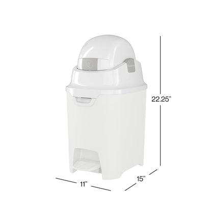 Foundations Mini Hands-Free Diaper Pail with Airtight Lid - Durable & Odorless Diaper Disposal
