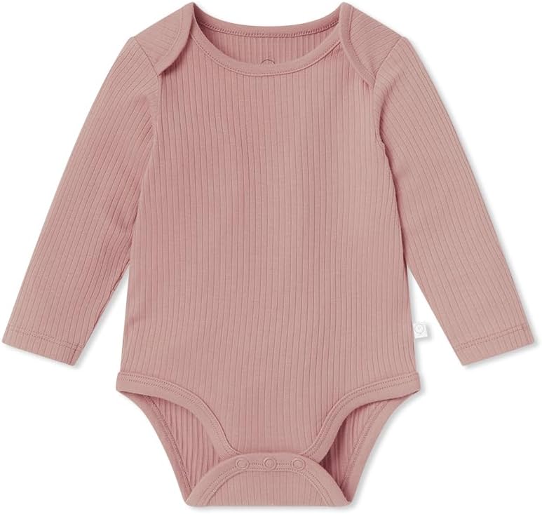 MORI Baby Unisex Long Sleeve Bodysuit Viscose from Bamboo and Organic Cotton - Comfortable Toddler