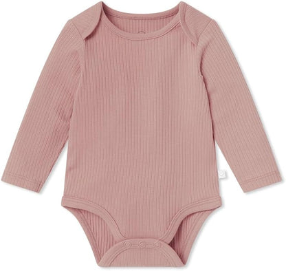 MORI Baby Unisex Long Sleeve Bodysuit Viscose from Bamboo and Organic Cotton - Comfortable Toddler
