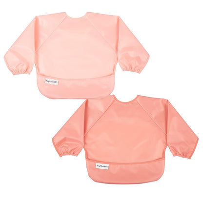 Tiny Twinkle Mess Proof Baby Bibs, 2pk Waterproof Smock Baby Bibs for Eating, Machine Washable Long