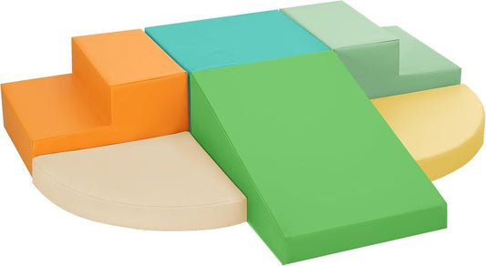 6-Piece Soft PU Leather Toddlers Climbing Toys, Baby Foam Climbing Blocks for Toddlers 3, Indoor