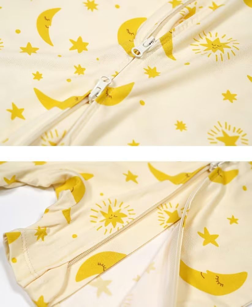 Teach Leanbh Baby Boys Girls 2 Pack Bamboo Viscose Pajamas 2 Way Zipper Short Sleeve Romper