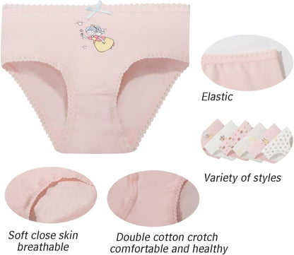 Girls' Cotton Brief Breathable Toddler Panties Kids Assorted Underwears 6-8 pieces