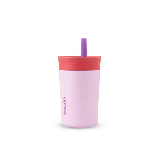 Owala Kids Insulation Stainless Steel Tumbler with Spill Resistant Flexible Straw, Easy to Clean