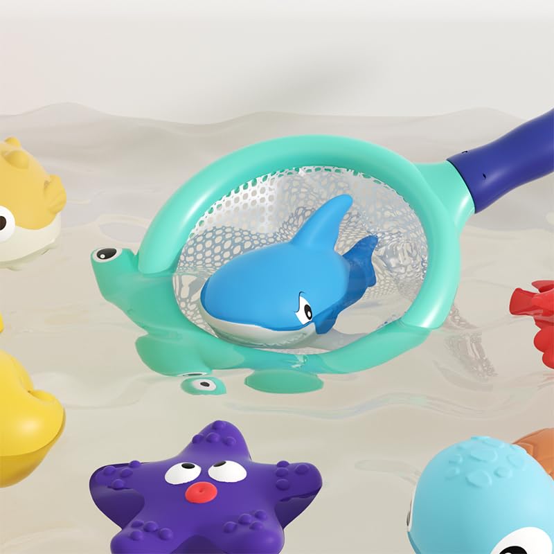 XAWACAH Bath Toy for Toddlers 6-12-18 Months, No-Hole Bathtub Toys with Baby Bath Animals, Wind-Up
