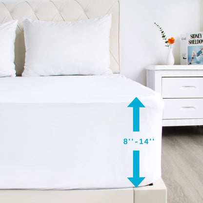 2 Pack Full Size Mattress Protector Waterproof, Noiseless & Soft Coverage Mattress Cover Fitted