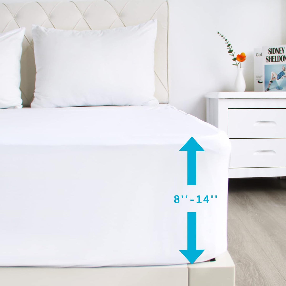 2 Pack Twin Mattress Protector Waterproof, Noiseless & Soft Coverage Mattress Fitted Sheet Twin
