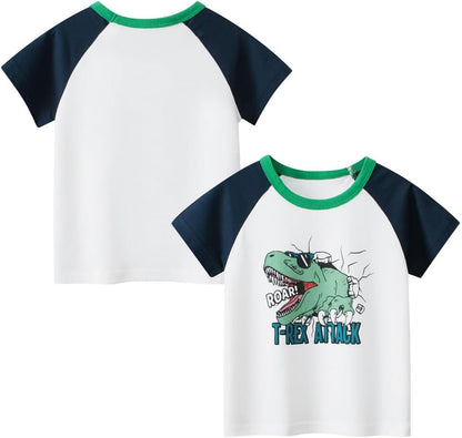 Boys' 4-Pack Excavator Short Sleeve Crewneck T-Shirts Top Tee Size 2-7 Years Toddler Boys' Value