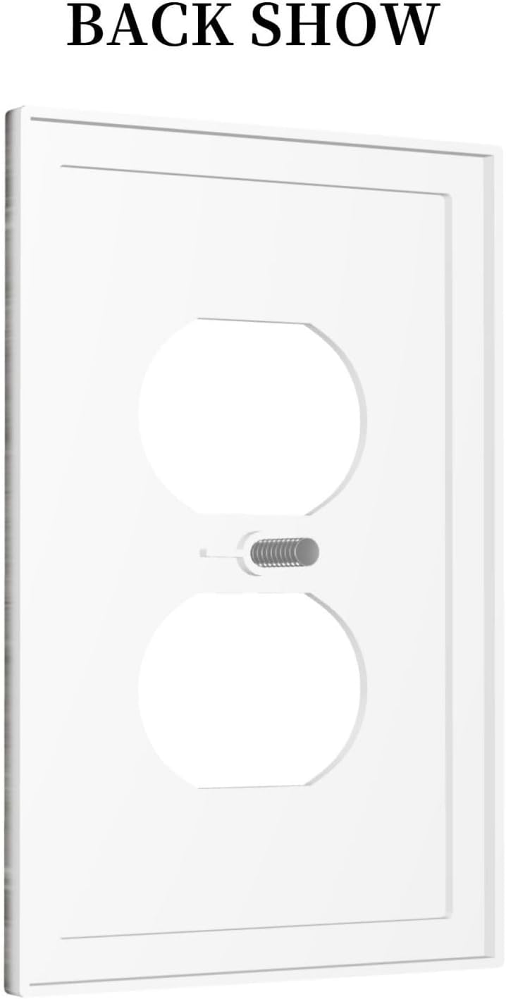 Outlet Covers Farmhouse Rustic Grey Barn Door Wood 1 Gang Duplex Wall Plate Decorative Switch