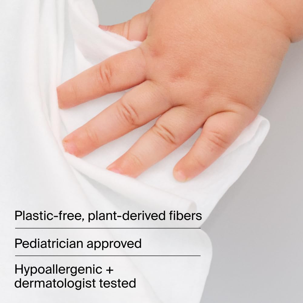 Coterie Baby Wipes for Sensitive Skin, Plant-Based & Plastic-Free Fibers, 99% Water