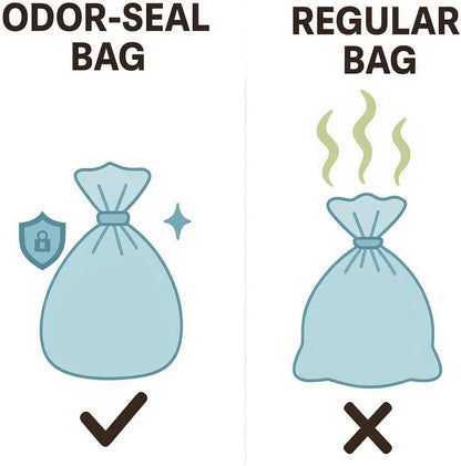 Odor Sealing Baby Diaper Disposal Bags - L/90 Counts Unscented, Large Capcity Diaper Trash Sacks