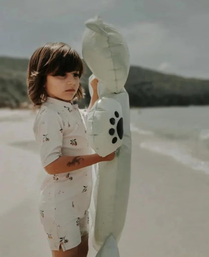 Boys One Piece Swimsuit Whale Dolphin Bathing Suit Zipper Rash Guard Kid Short Sleeve Swimwear