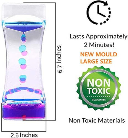 YUE MOTION Liquid Motion Bubbler Visual Sensory Toys, 2 Minute Liquid Timer– New Big Calming