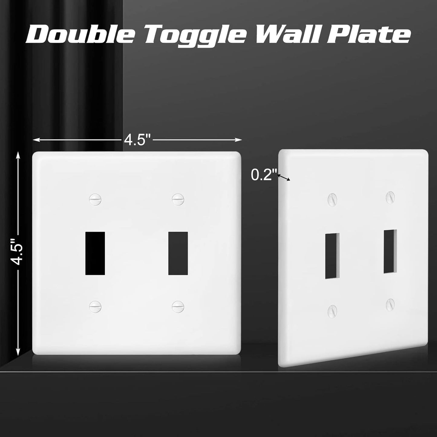 Decorator Wall Plate Double Toggle Light Switch Plate Outlet Cover,Unbreakable Polycarbonate