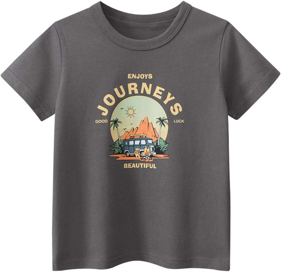 Boys' 4-Pack Excavator Short Sleeve Crewneck T-Shirts Top Tee Size 2-7 Years Toddler Boys' Value