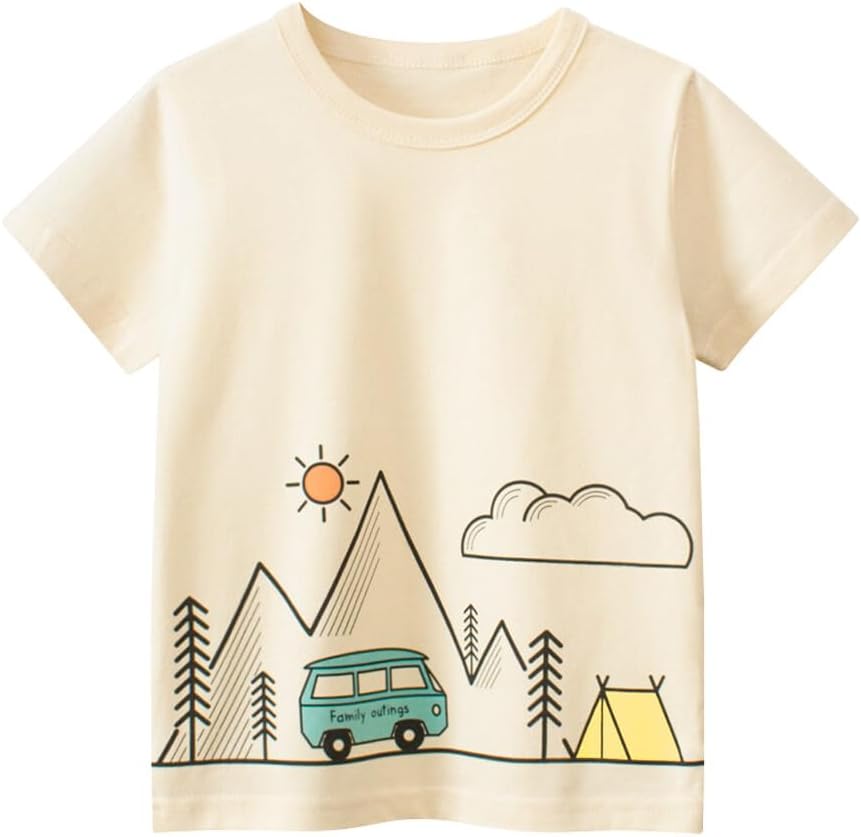 Boys' 4-Pack Excavator Short Sleeve Crewneck T-Shirts Top Tee Size 2-7 Years Toddler Boys' Value