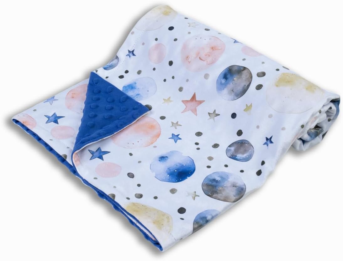 Baby Blankets for Unisex Boys Girls, Super Soft Nursery Minky Blankets, 30 x 40 inch Outer Space