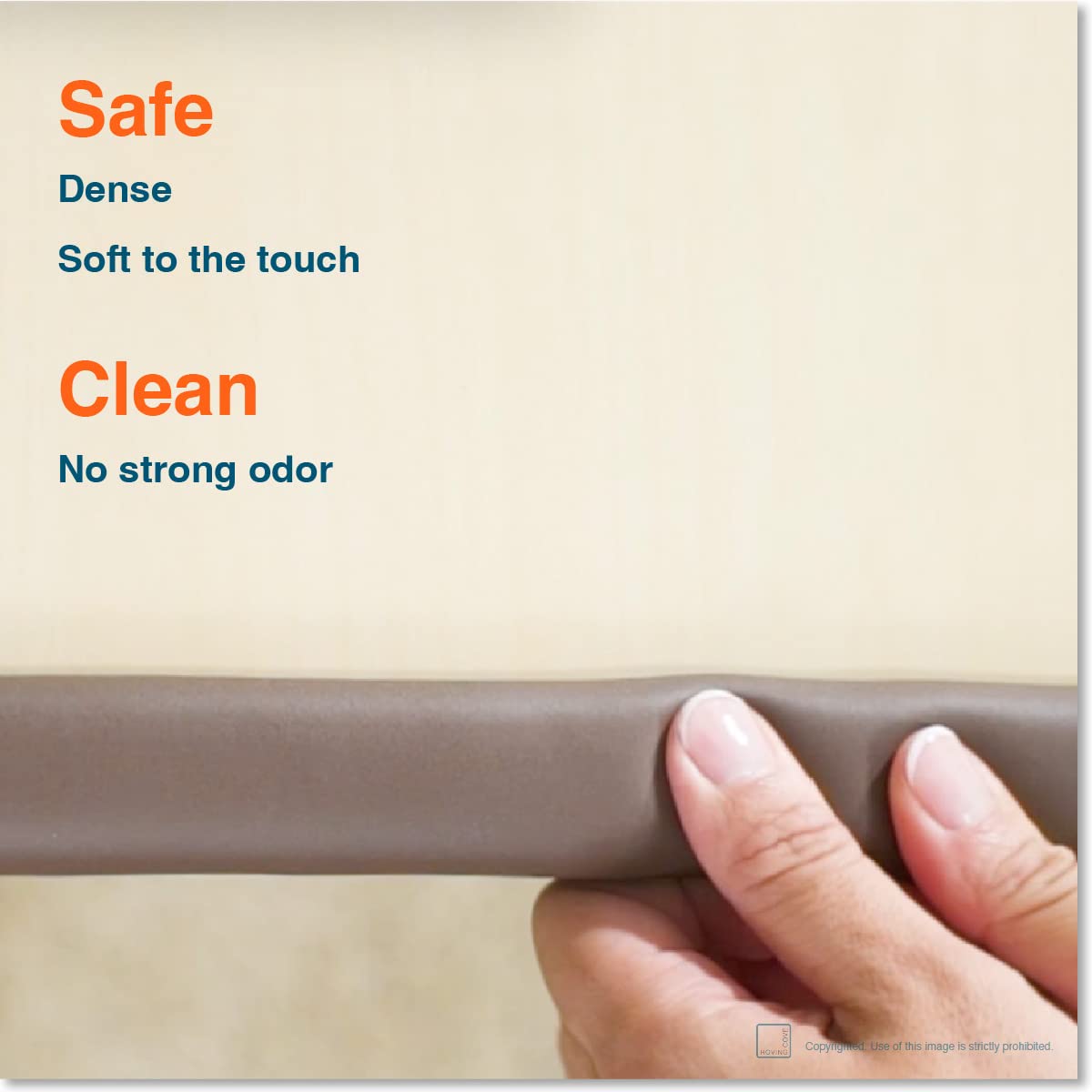 Roving Cove HeftyFit Edge Protector for Baby Proofing (6ft Large Edge Only), Heavy-Duty Soft Rubber