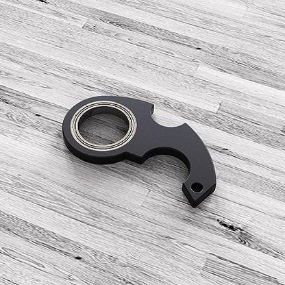 Black Keychain Spinner Fidget Ring Toy,Keychain Spinner Fidget Ring Metal Key Chain Spinner Fidget