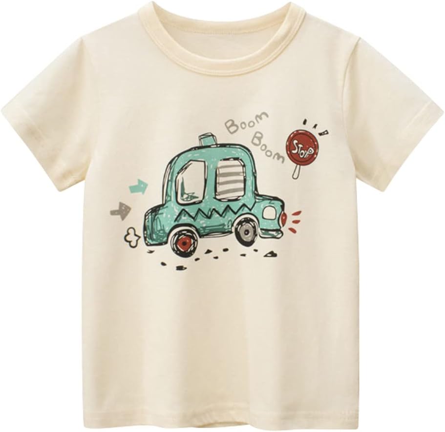 Boys' 4-Pack Excavator Short Sleeve Crewneck T-Shirts Top Tee Size 2-7 Years Toddler Boys' Value