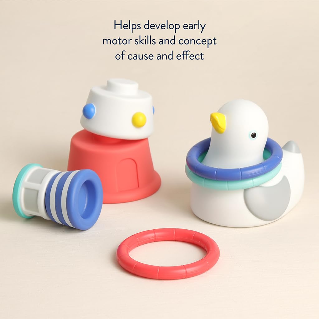 Itzy Ritzy Bathtime Gift Set, 12-Piece Baby Bath Toys, 6+ Months (Nautical)