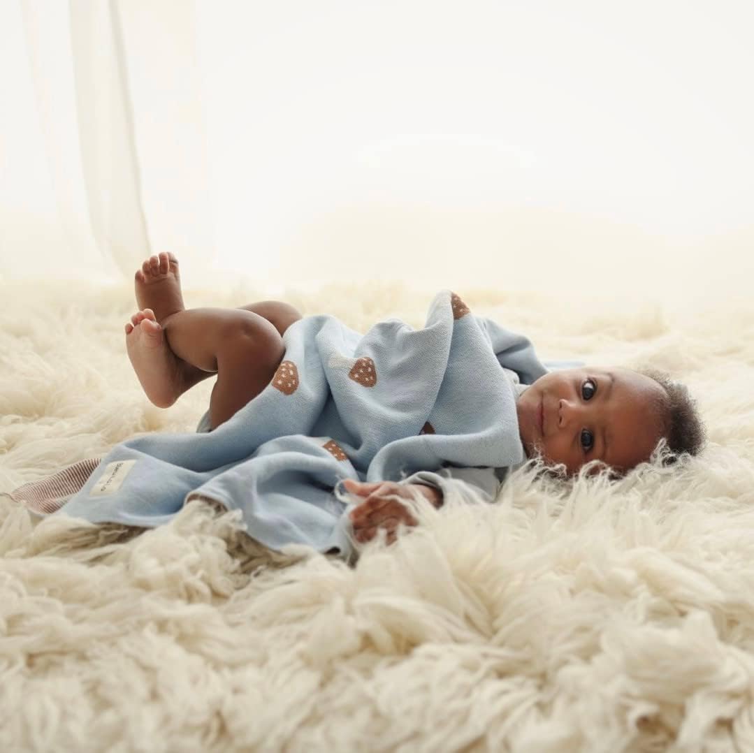Mushroom Baby Blanket for Boys 100% Cotton Buttery Soft Cozy Receiving Swaddle Crib Stroller