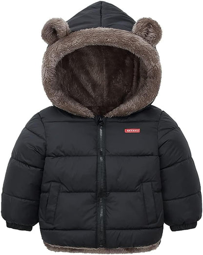 Fairy Baby Infant Baby Winter Coat Cute Teddy Bear Hooded Jacket Warm Fleece Outerwear Windproof