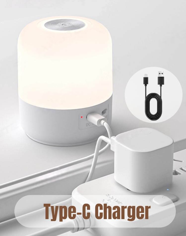 Jaypurling Portable Baby Night Light, 3 Colors Egg Light for Nursery, Mini Bedside Table Lamp for