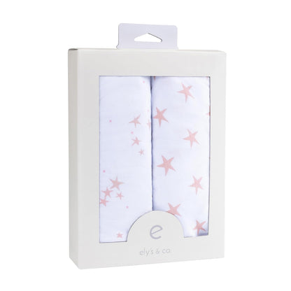 Changing Pad Cover - Cradle Sheet 100% Jersey Cotton 2 Pack for Baby Girl-Dusty Rose and Mauve Pink