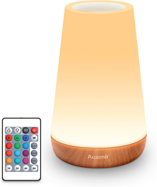 LED Night Light Bedside Lamp Touch and Remote Control Dimmable Tabletop 13 RGB Colors Changing 5
