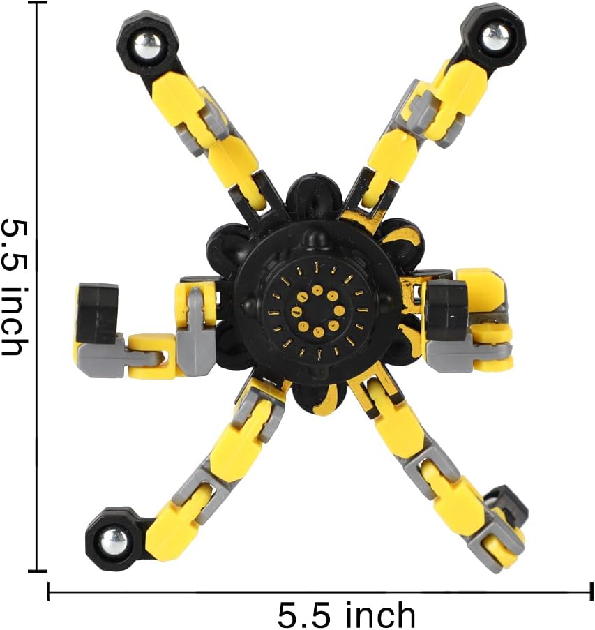 16 Pack Fidget Spinners Deformable Stress Relief Sensory Toy Robot Spinner DIY Mechanical Spiral