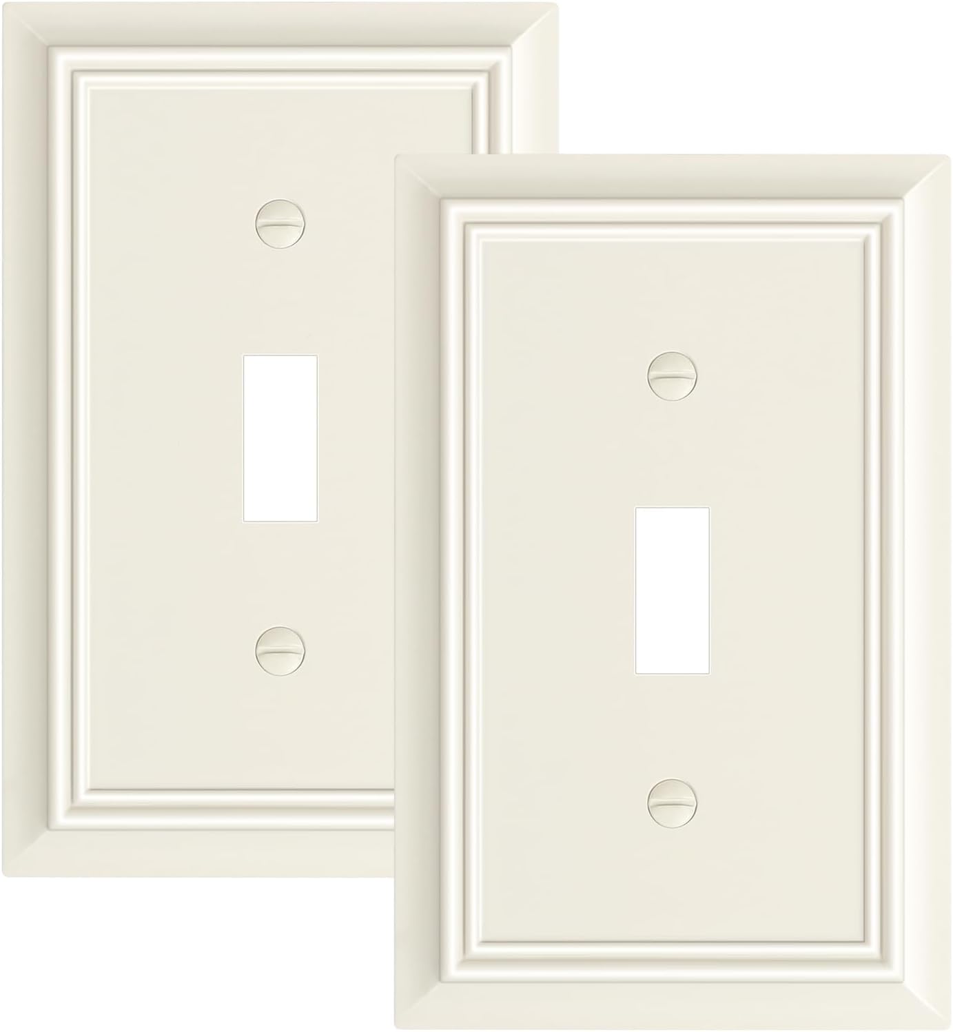 2-Pack Single Toggle Light Switch Cover Plate, Durable Natural Bamboo Fiber Decorative Switch Plate