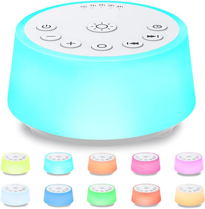 Color Noise Sound Machines with 10 Colors Night Light 25 Soothing Sounds and Sleep White Noise