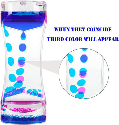 Liquid Motion Bubbler Timer Colorful Oil Hourglass Liquid Sensory Toys ADHD Anxiety Autism Activity
