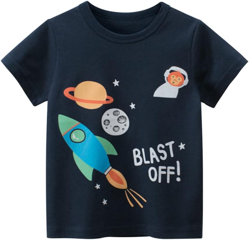 Boys' 4-Pack Excavator Short Sleeve Crewneck T-Shirts Top Tee Size 2-7 Years Toddler Boys' Value