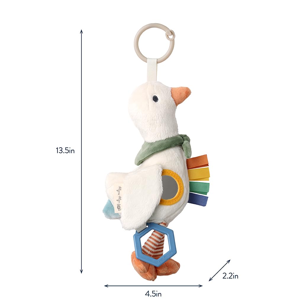 Itzy Ritzy Bitzy Traveler Baby Stroller & Car Seat Toy with Rattle (Goose)
