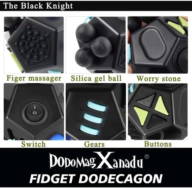 Fidget Dodecagon –12 Side Fidget Toy Cube Relieves Stress and Anxiety Anti Depression Cube for