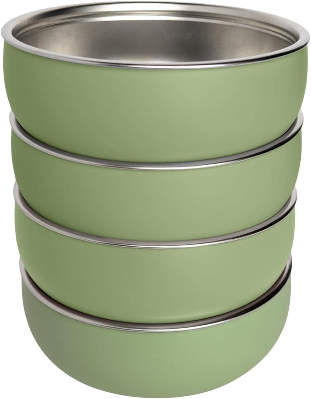 Monkey Proof™ Non-Toxic Stainless Steel Child Bowl 5” with Non-Slip Silicone Shell, (Set of 4
