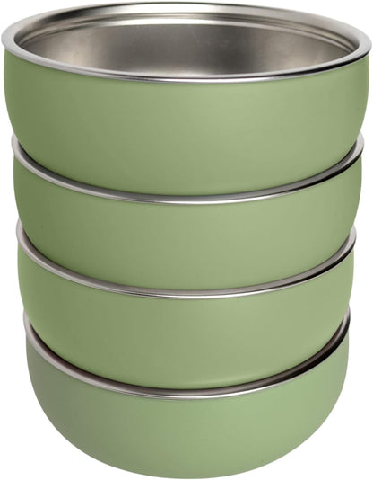 Monkey Proof™ Non-Toxic Stainless Steel Child Bowl 5” with Non-Slip Silicone Shell, (Set of 4